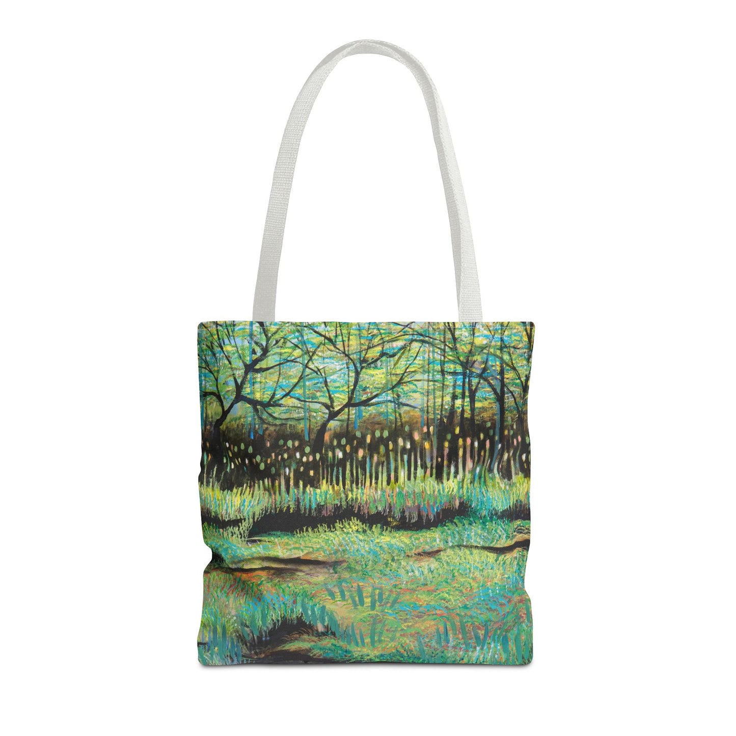 Marsh Landcape Art Tote Bag Canvas Shopping Bag - Cattails at Lake Katherine - Leslie Karpinski