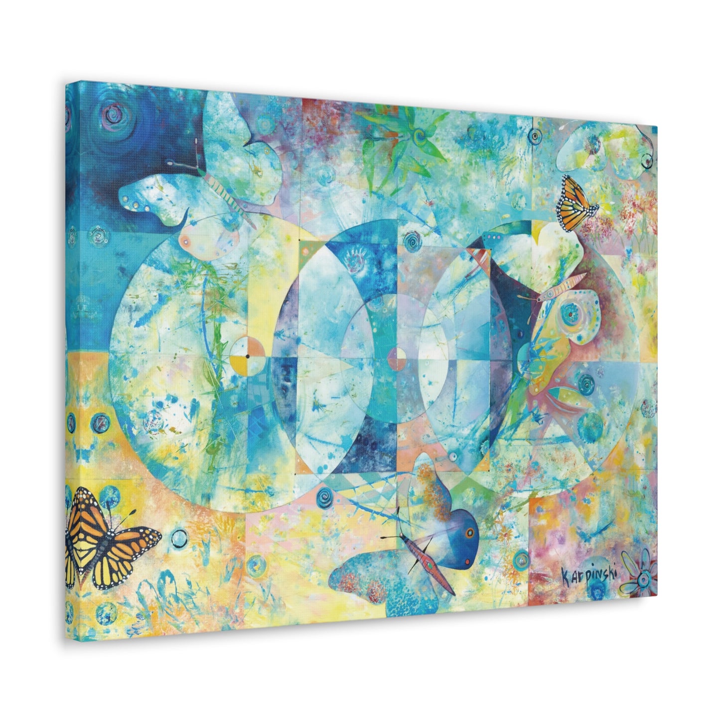 Colorful Butterfly Abstract Canvas Art Print - Wings of Butterflies By Leslie Karpinski