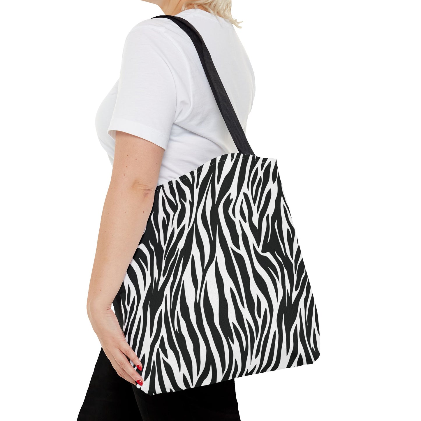 Zebra Animal Print Canvas Tote Bag Reusable Shopping Bag - Saiko Studio