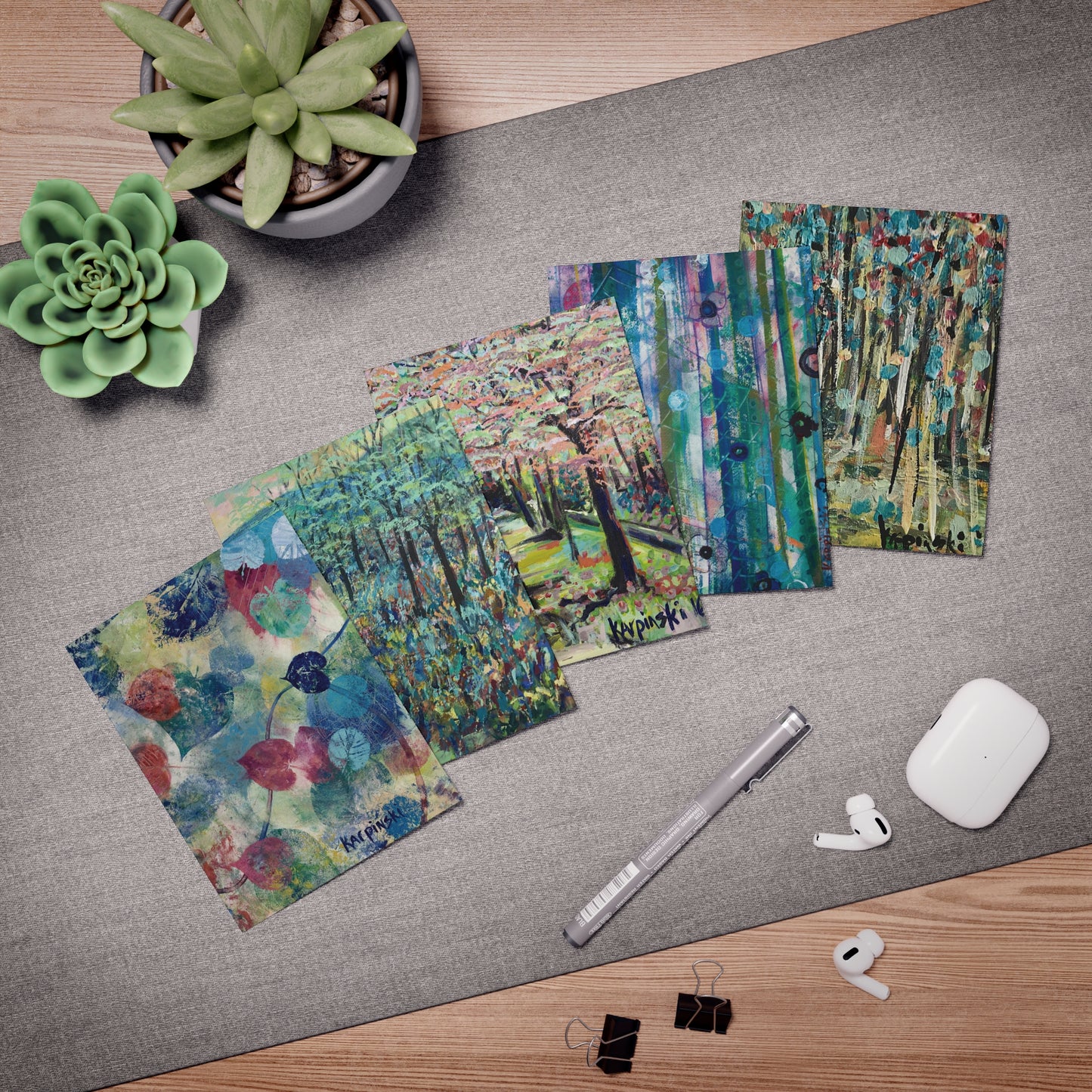 Nature Landscape Art Painting Multi Pack Blank Greeting Cards - Leslie Karpinski