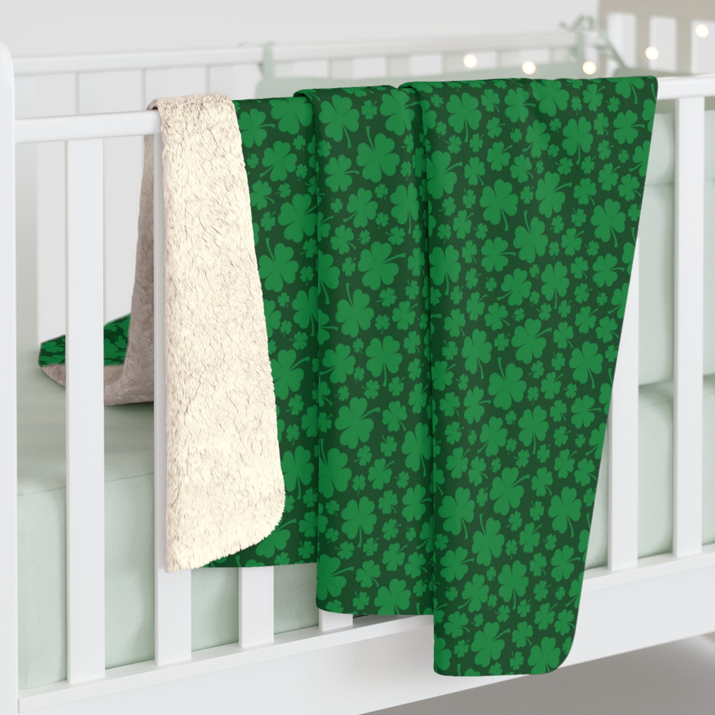 Shamrock St Patricks Day Sherpa Fleece Sofa Blanket - Saiko Studio