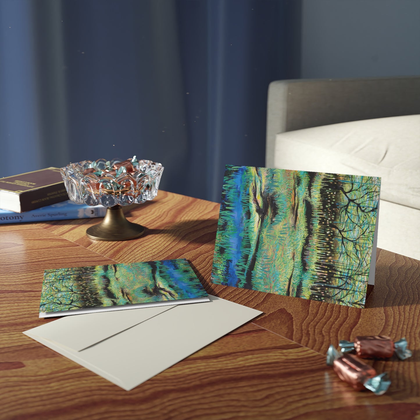 Lake Landscape Art Nature Greeting Card Multi Pack - Cattails At Lake Katherine - Leslie Karpinski