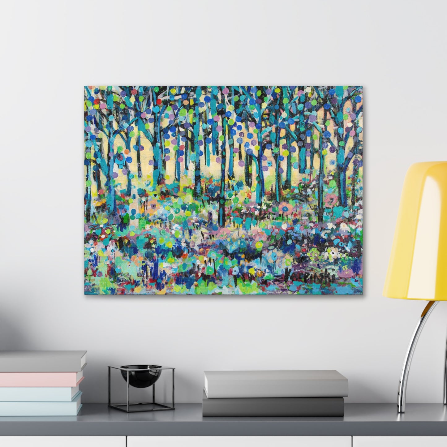 Colorful Landscape Tree Art Abstract Canvas Fine Art Print - Circle Of Tree by Leslie Karpinski