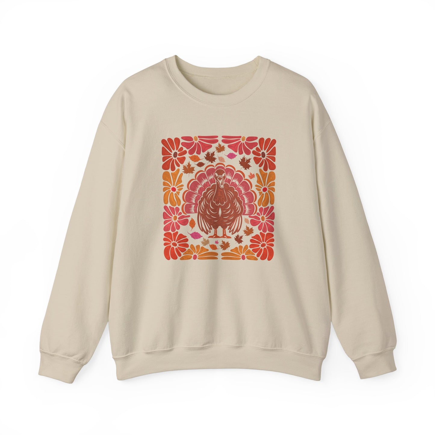 Thanksgiving Turkey Boho Flower Womens Unisex Sweatshirt