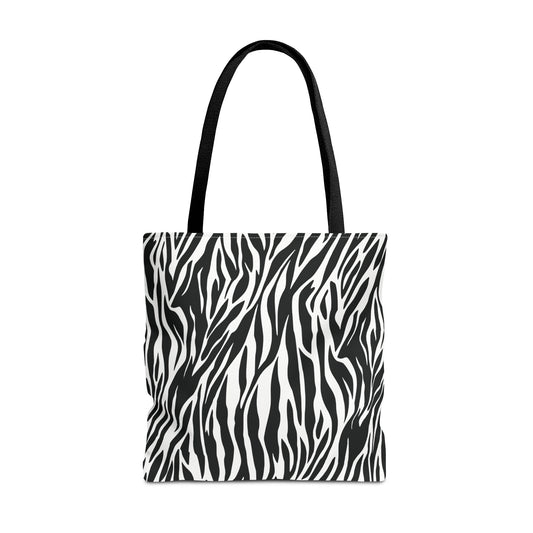 Zebra Animal Print Canvas Tote Bag Reusable Shopping Bag - Saiko Studio