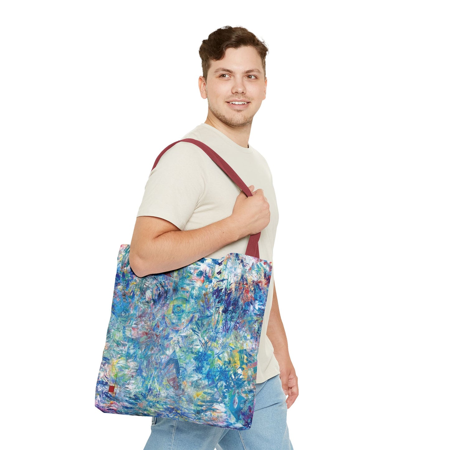 Spiritual Abstract Art Tote Bag Canvas Shopping Bag - Ascension - Leslie Karpinski