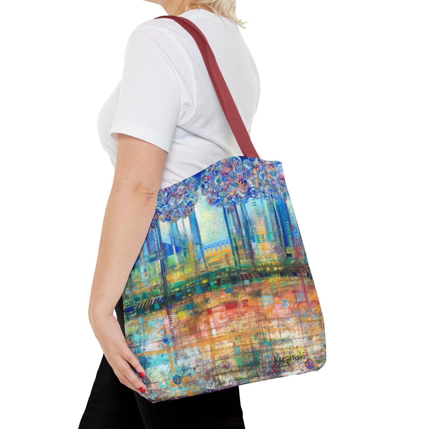 Tree Landscape Art Tote Bag Canvas Shopping Bag - Rise Up to The Gates of Glory - Leslie Karpinski
