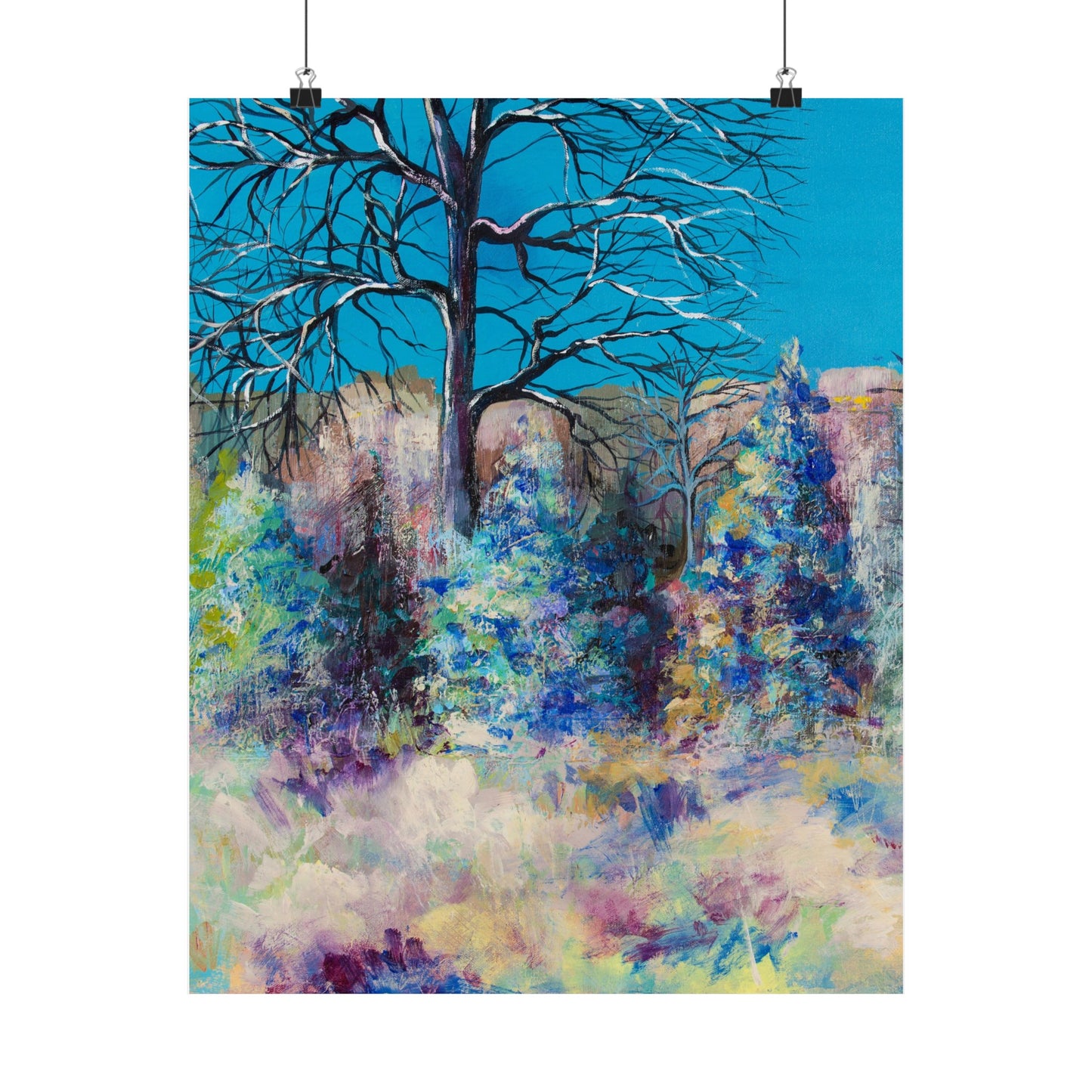 Landscape Tree Nature Art Park Artwork Poster Print - Reynolda Tree by Leslie Karpinski