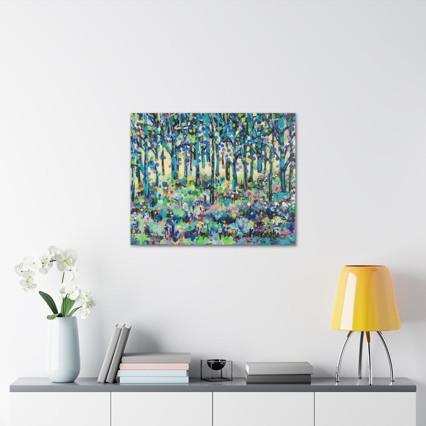 Colorful Landscape Tree Art Abstract Canvas Fine Art Print - Circle Of Tree by Leslie Karpinski
