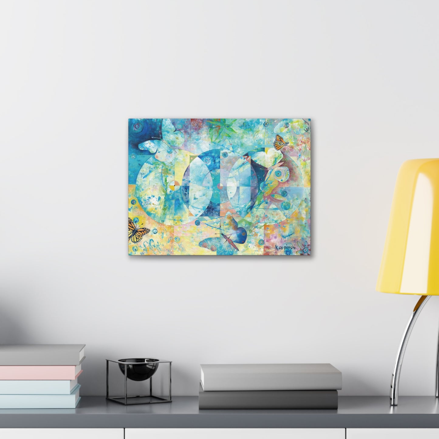 Colorful Butterfly Abstract Canvas Art Print - Wings of Butterflies By Leslie Karpinski