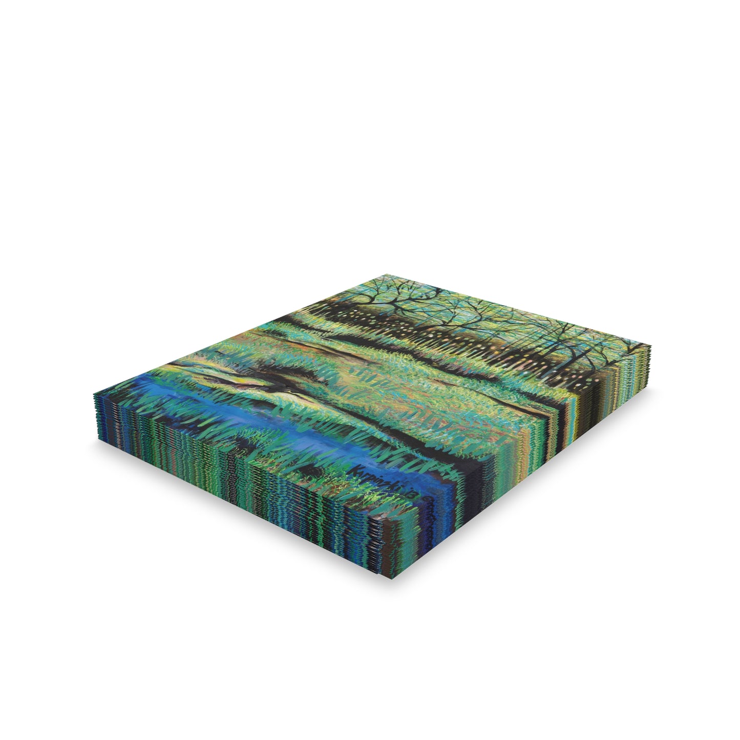 Lake Landscape Art Nature Greeting Card Multi Pack - Cattails At Lake Katherine - Leslie Karpinski