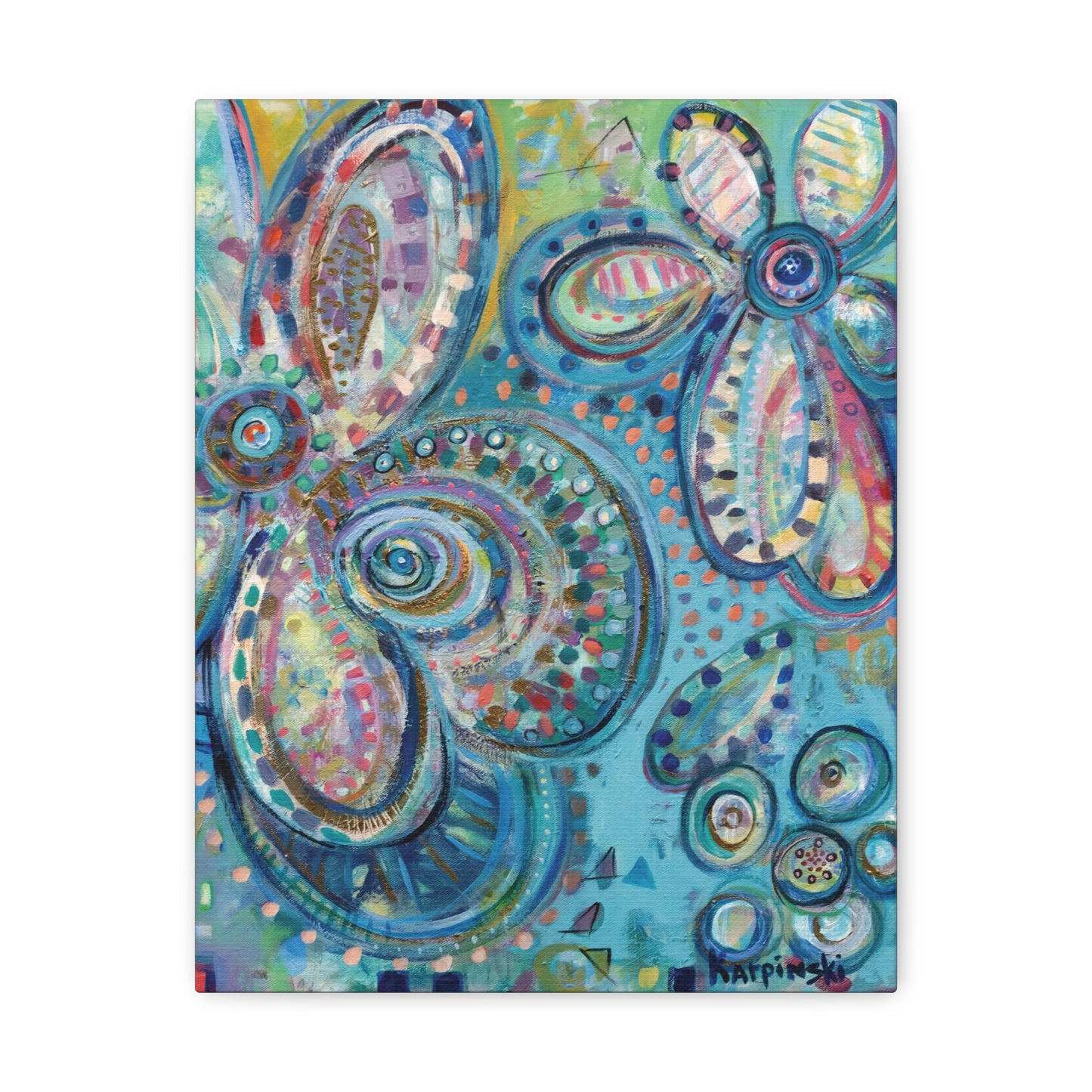 Flower Colorful Canvas Nature Art Contemporary Art Print Artwork - World Love