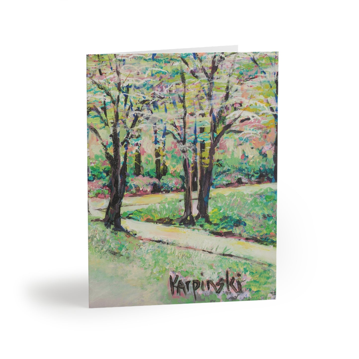 Landscape Park Contemporary Art Print Greeting Card Multi Pack - Bottom Of Reynolda - Leslie Karpinski