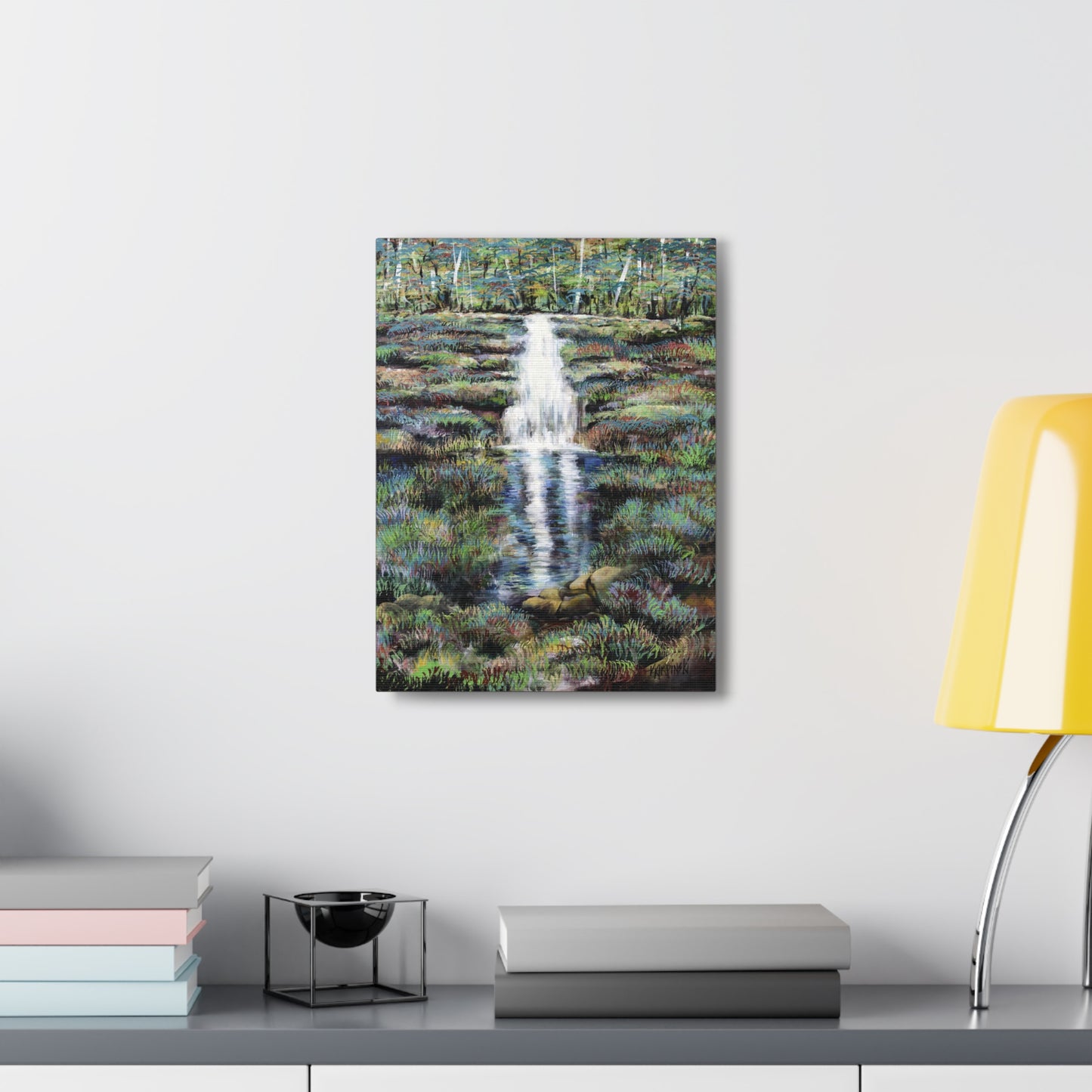 Waterfall Nature Canvas Art Print - Leslie Karpinski