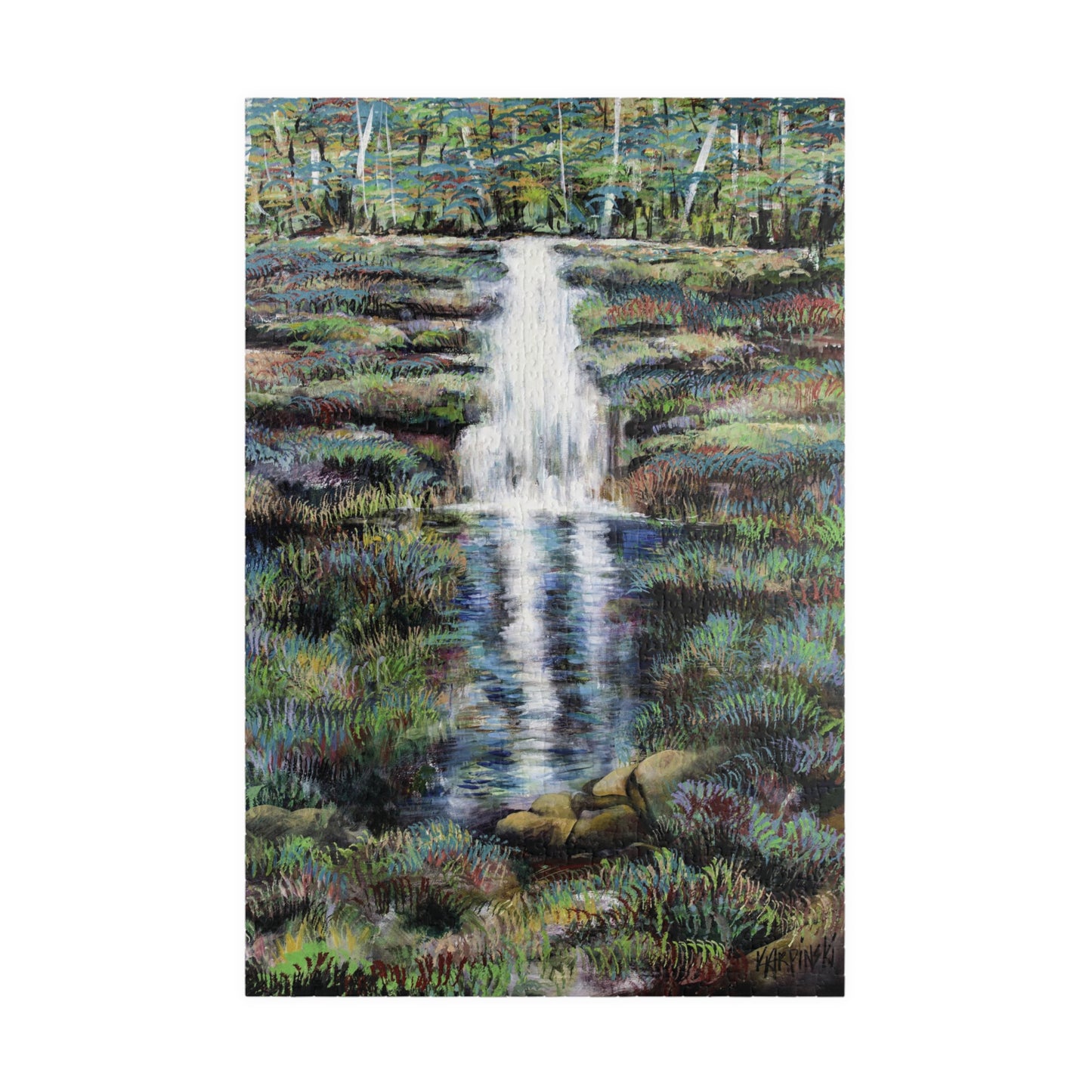 Waterfall Jigsaw Art Nature Scene Adult Puzzles Wood - Leslie Karpinski