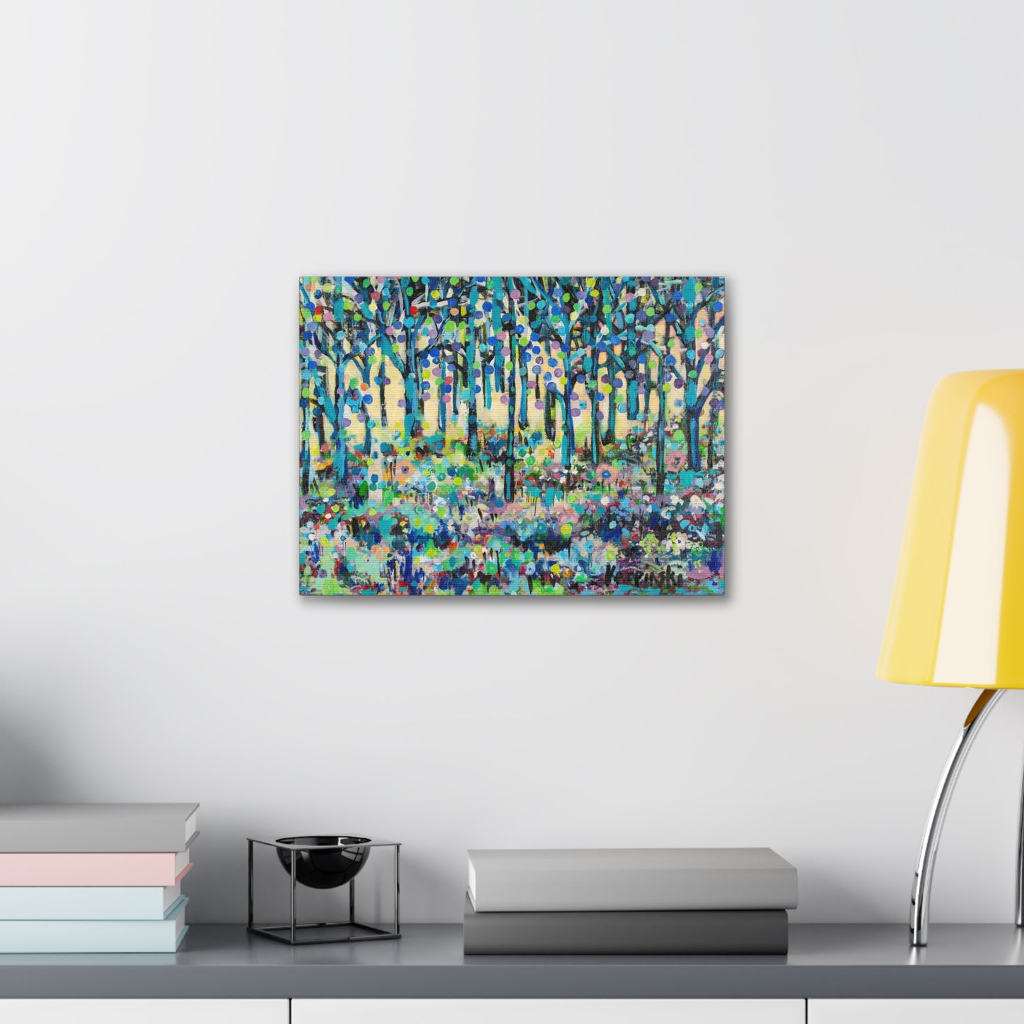 Colorful Landscape Tree Art Abstract Canvas Fine Art Print - Circle Of Tree by Leslie Karpinski