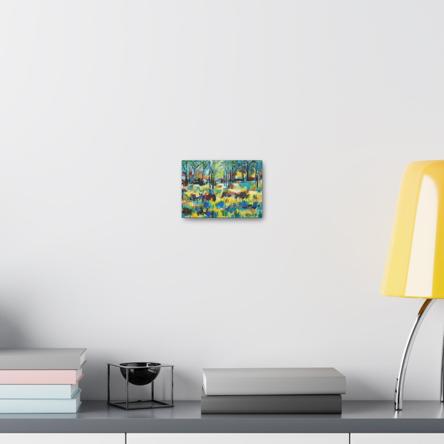 Landscape Canvas Art Nature Tree Abstract Artwork - Color Blast Through Trees By Leslie Karpinski