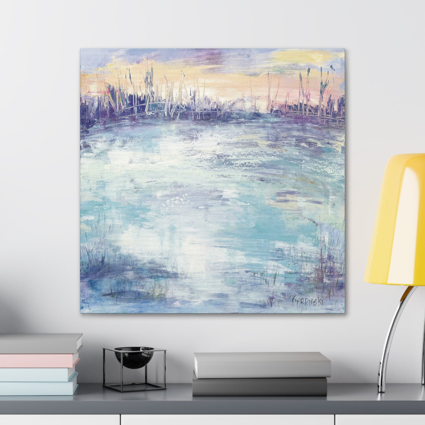 Nature Water Contemporary Canvas Wall Art Print Landscape Art - Flow of Life by Leslie Karpinski
