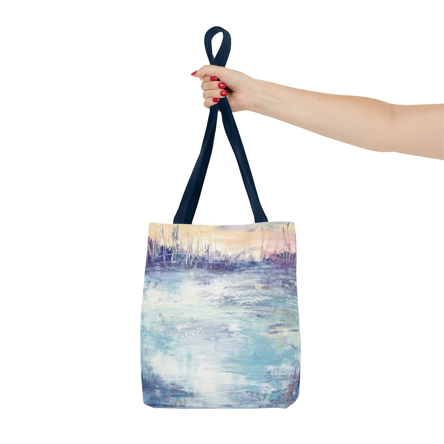 Nature Beach Landscape Art Tote Bag Canvas Shopping Bag - Flow of Life by Leslie Karpinski