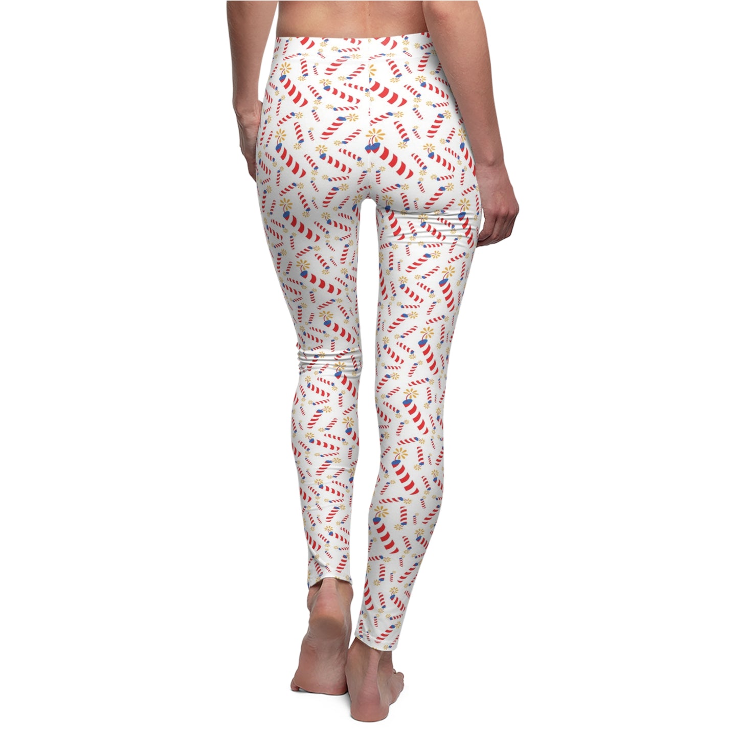 Fireworks 4th of July Womens Leggings Stretch Yoga Pants - Saiko Studio