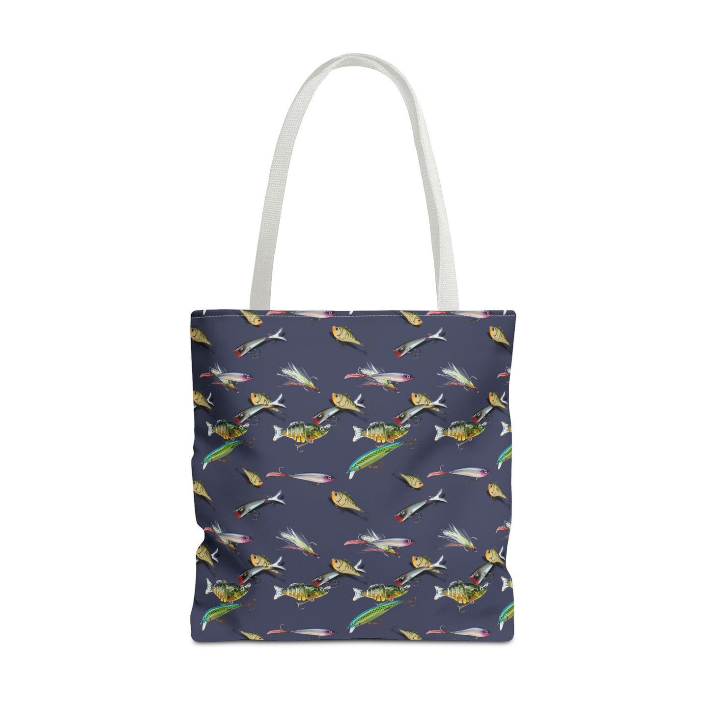 Fishing Lure Fish Print Canvas Tote Bag Reusable Shopping Bag - Saiko Studio