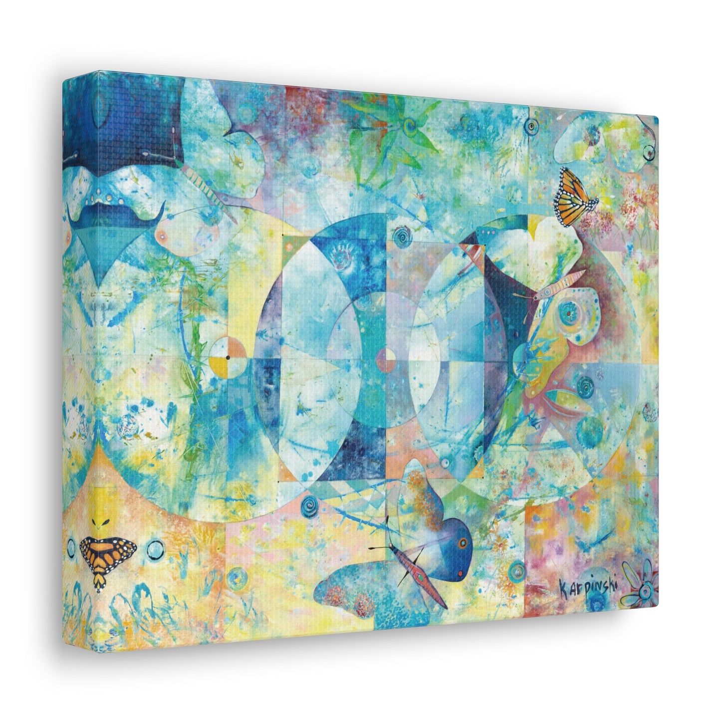 Colorful Butterfly Abstract Canvas Art Print - Wings of Butterflies By Leslie Karpinski