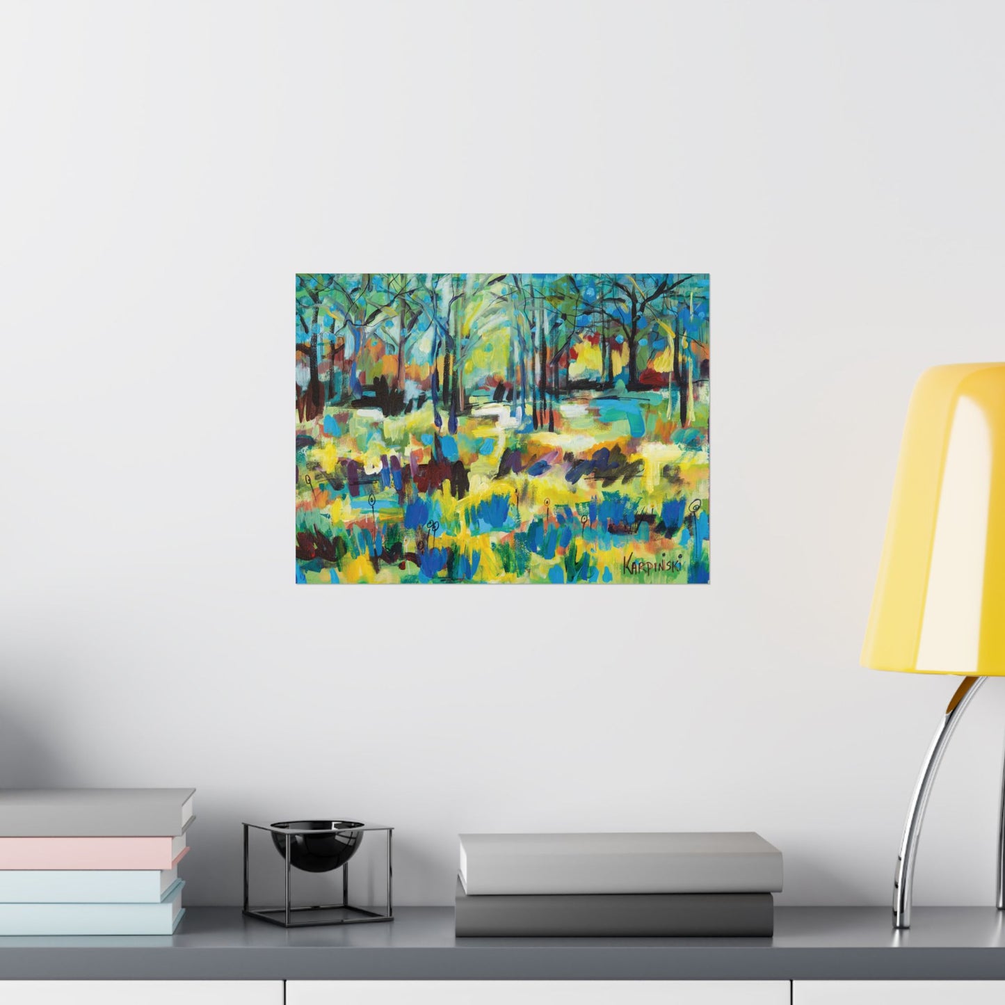 Landscape Nature Tree Abstract Art Poster Print - Color Blast Through Trees By Leslie Karpinski