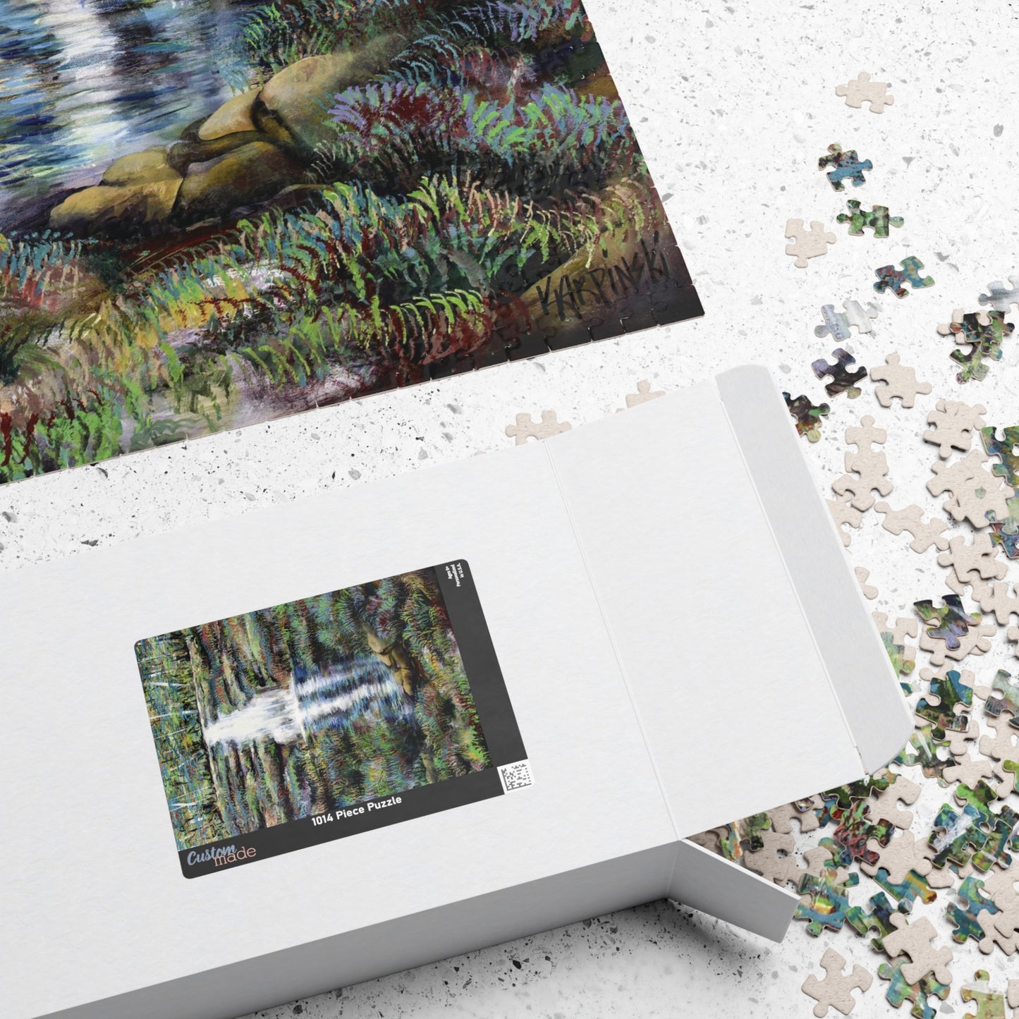 Waterfall Jigsaw Art Nature Scene Adult Puzzles Wood - Leslie Karpinski