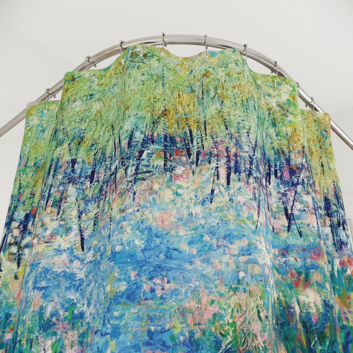 Colorful Landscape Art Work Nature Shower Curtain - Paths and Journeys by Leslie Karpinski