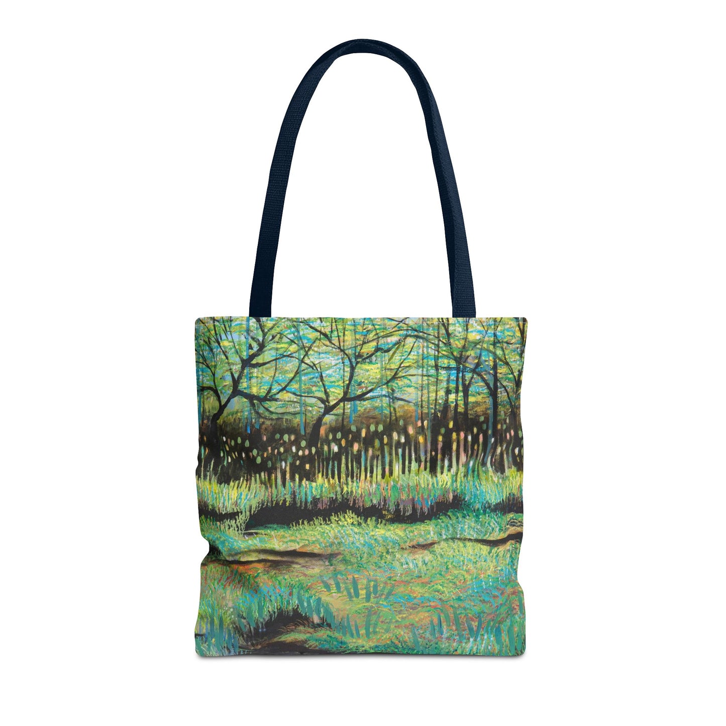 Marsh Landcape Art Tote Bag Canvas Shopping Bag - Cattails at Lake Katherine - Leslie Karpinski