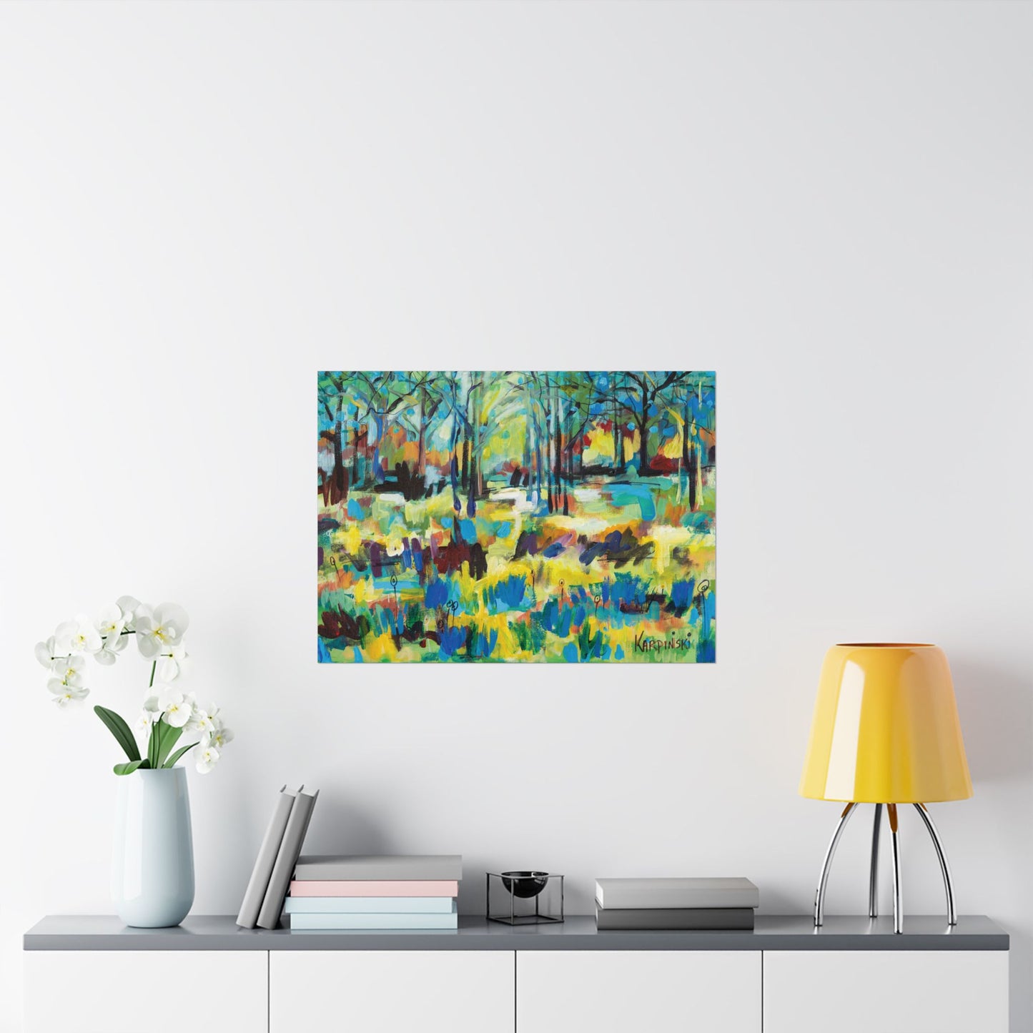 Landscape Nature Tree Abstract Art Poster Print - Color Blast Through Trees By Leslie Karpinski