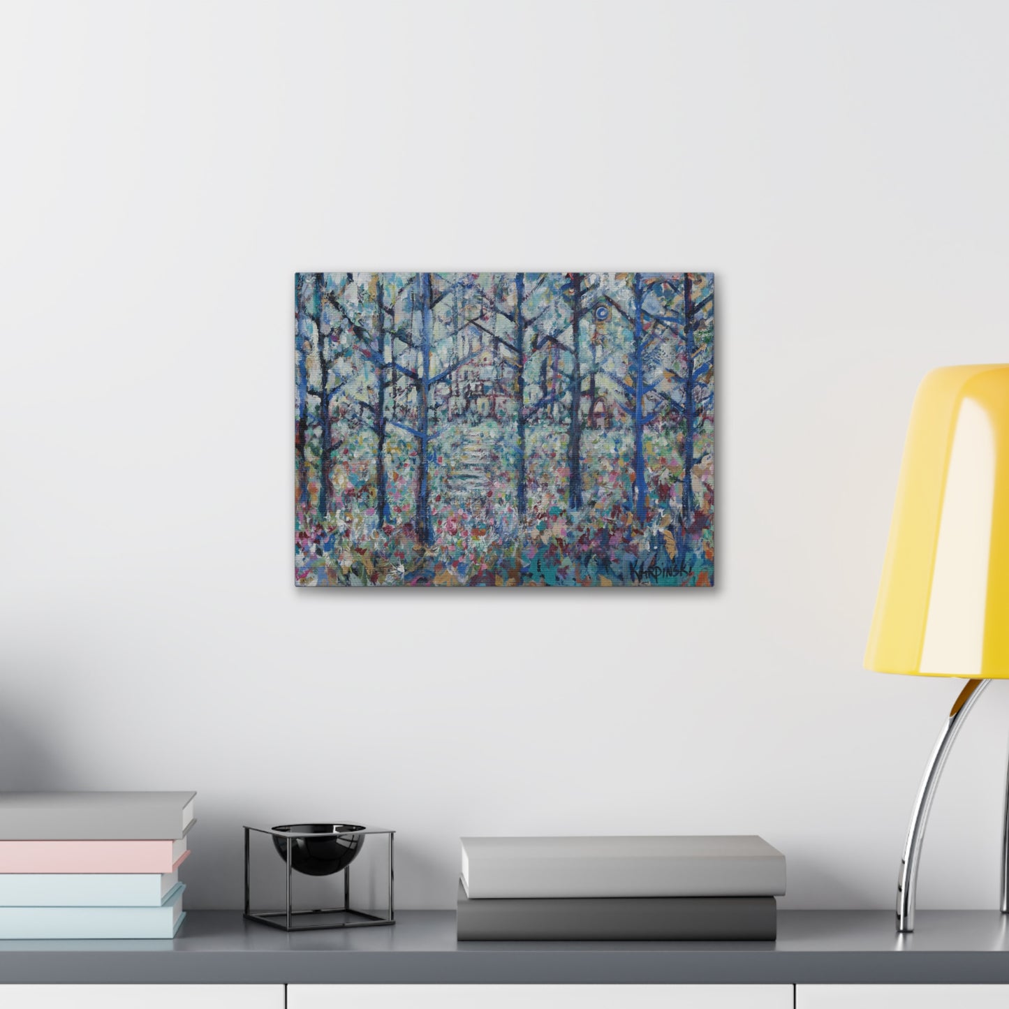 Colorful Landscape Abstract Canvas Fine Art Print Wall Artwork - Stairs to Home by Leslie Karpinski