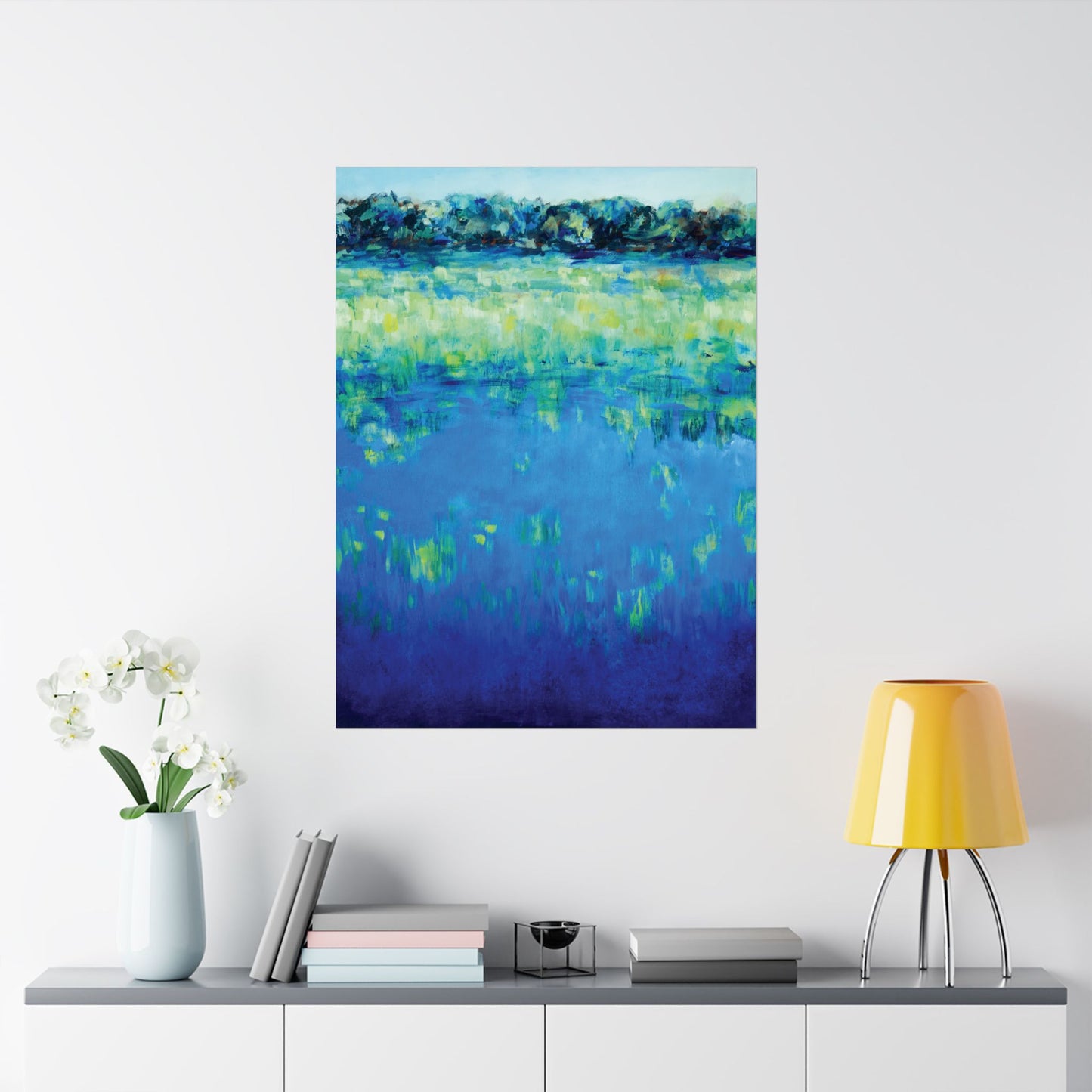 Matte Landscape Water Poster Print Artwork - Waters Edge 1 by Leslie Karpinski