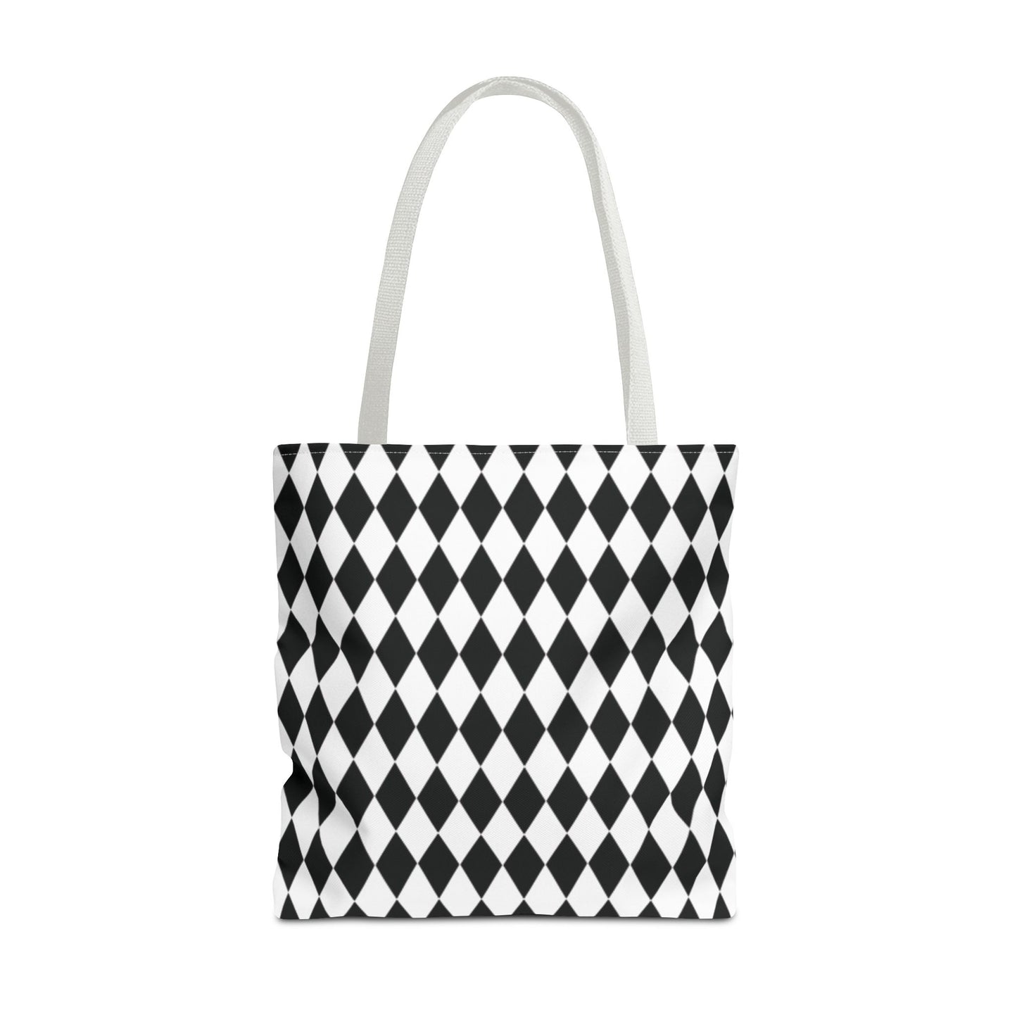 Harlequin Canvas Tote Bag Diamond Print Reusable Shopping Bag - Saiko Studio