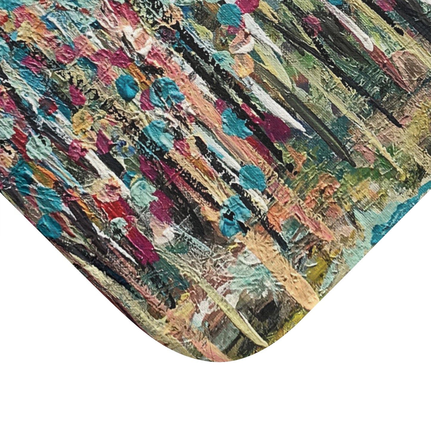 Landscape Artwork Forest Memory Foam Non Slip Bath Mat - Colorful Landscape by Leslie Karpinski