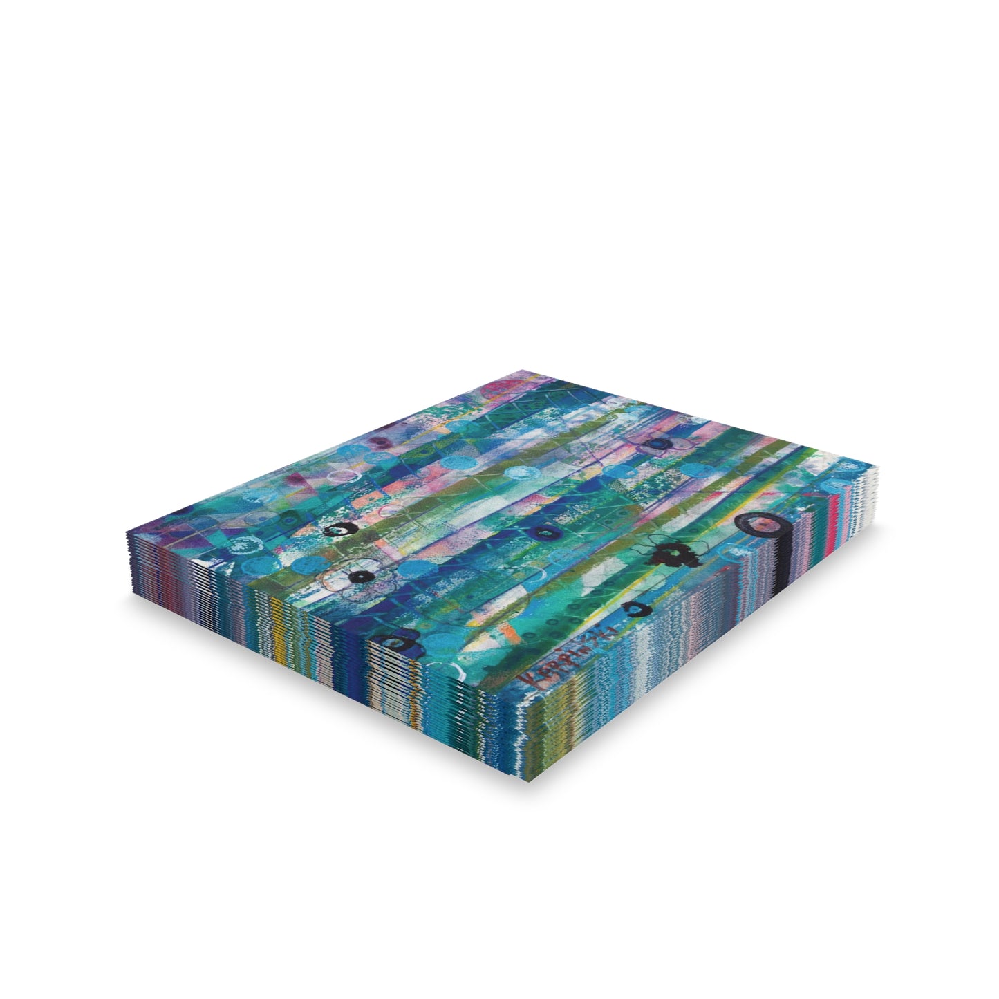 Geometric Peaceful Abstract Art Print Greeting Card Multi Pack - Celestial Sky - Leslie Karpinski