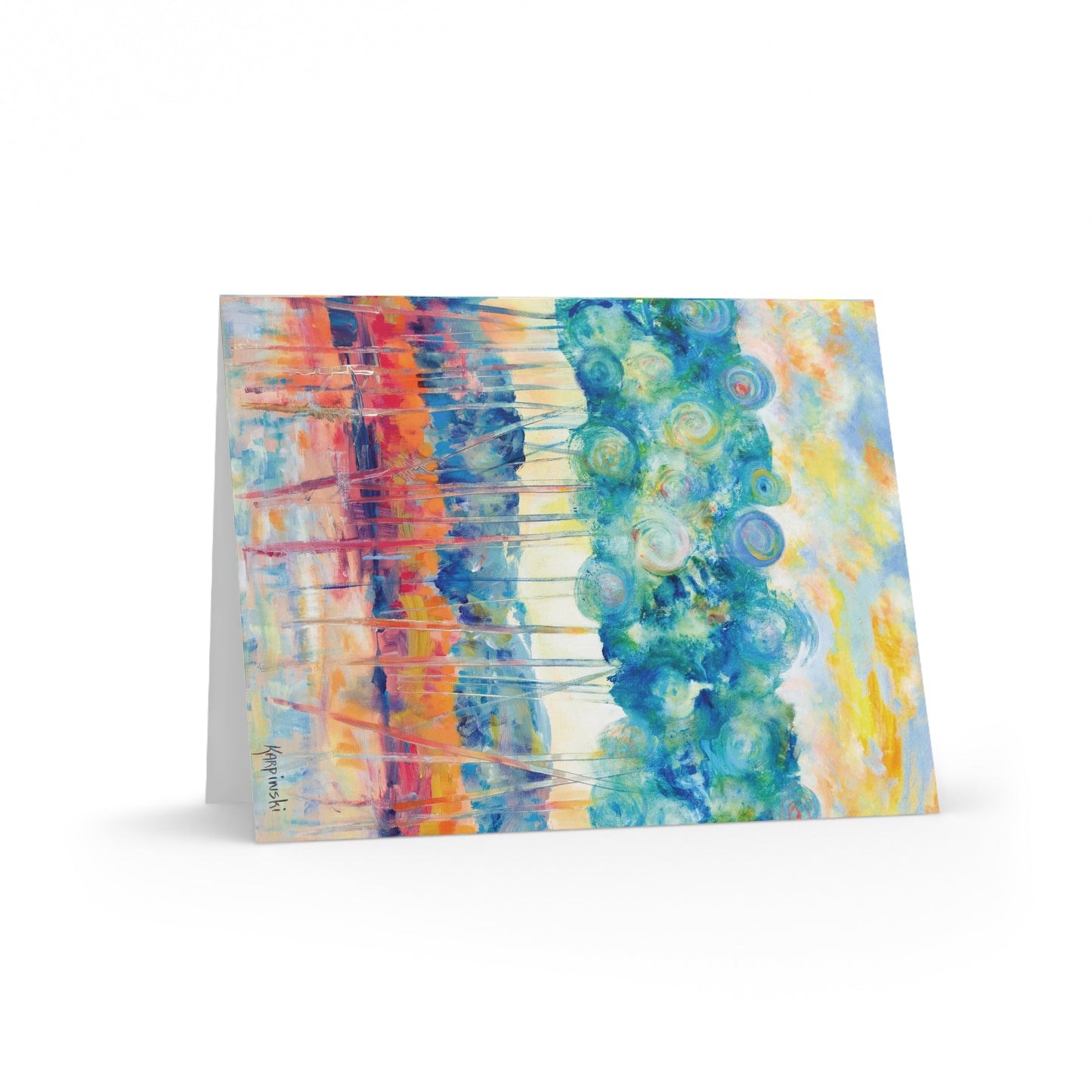 Tree Landscape Art Nature Greeting Card Multi Pack - Canopy At Sunset - Leslie Karpinski