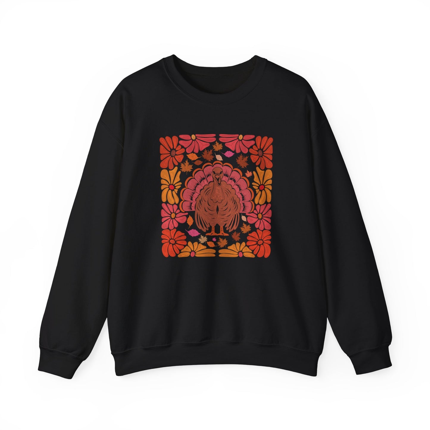 Thanksgiving Turkey Boho Flower Womens Unisex Sweatshirt