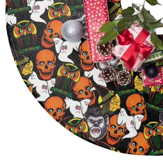 Vintage Retro Mid Century Halloween Tree Skirt Decoration - Saiko Studio
