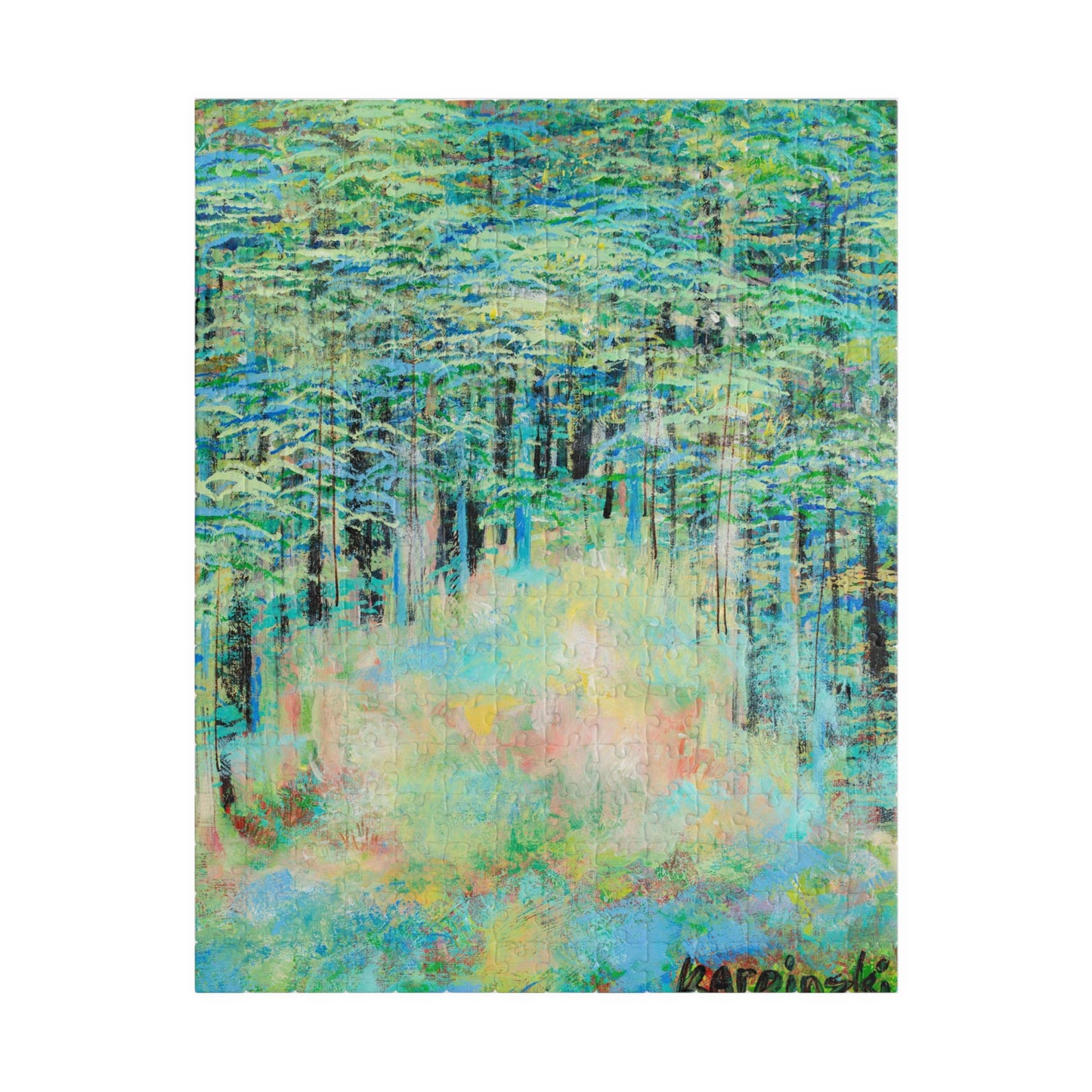 Art Nature Landscape Wood Jigsaw Adult Puzzle - Springtime Forest by Leslie Karpinski