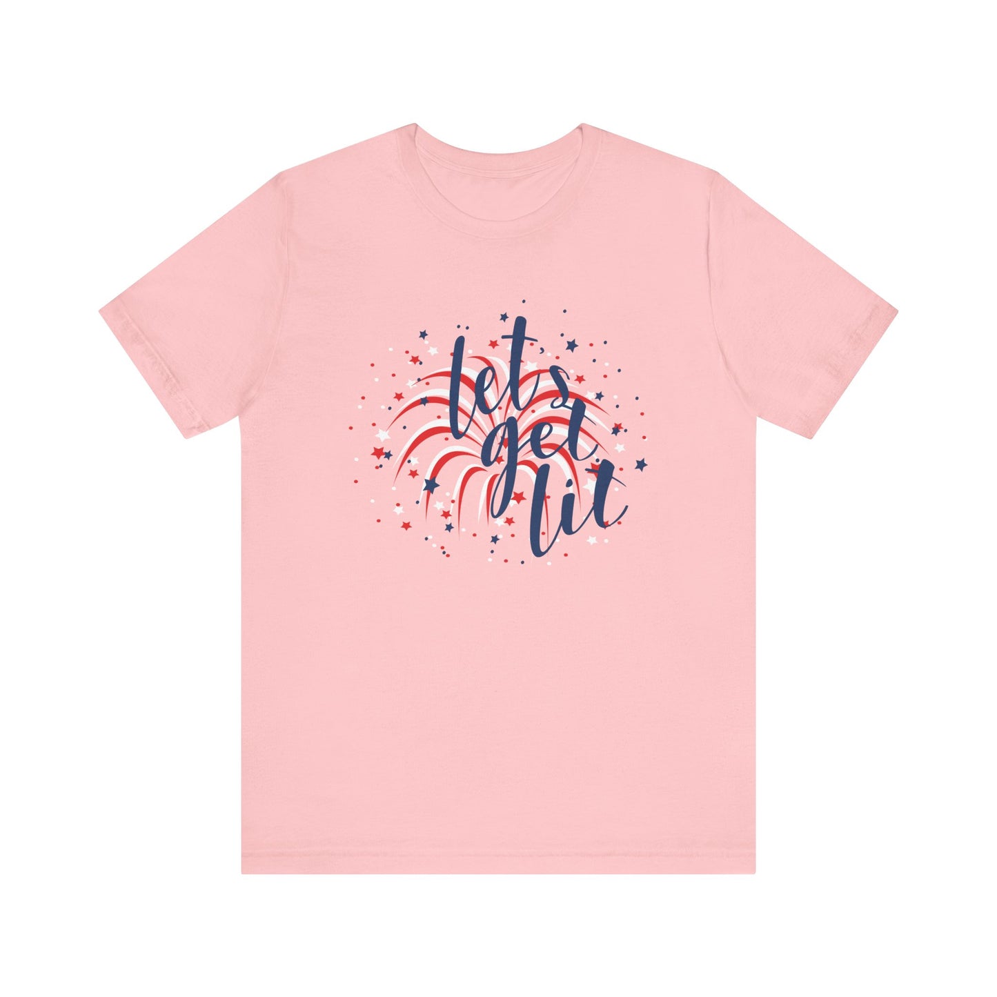 Lets Get Lit Fireworks Womens Tee 4th of July Shirt - Saiko Studio