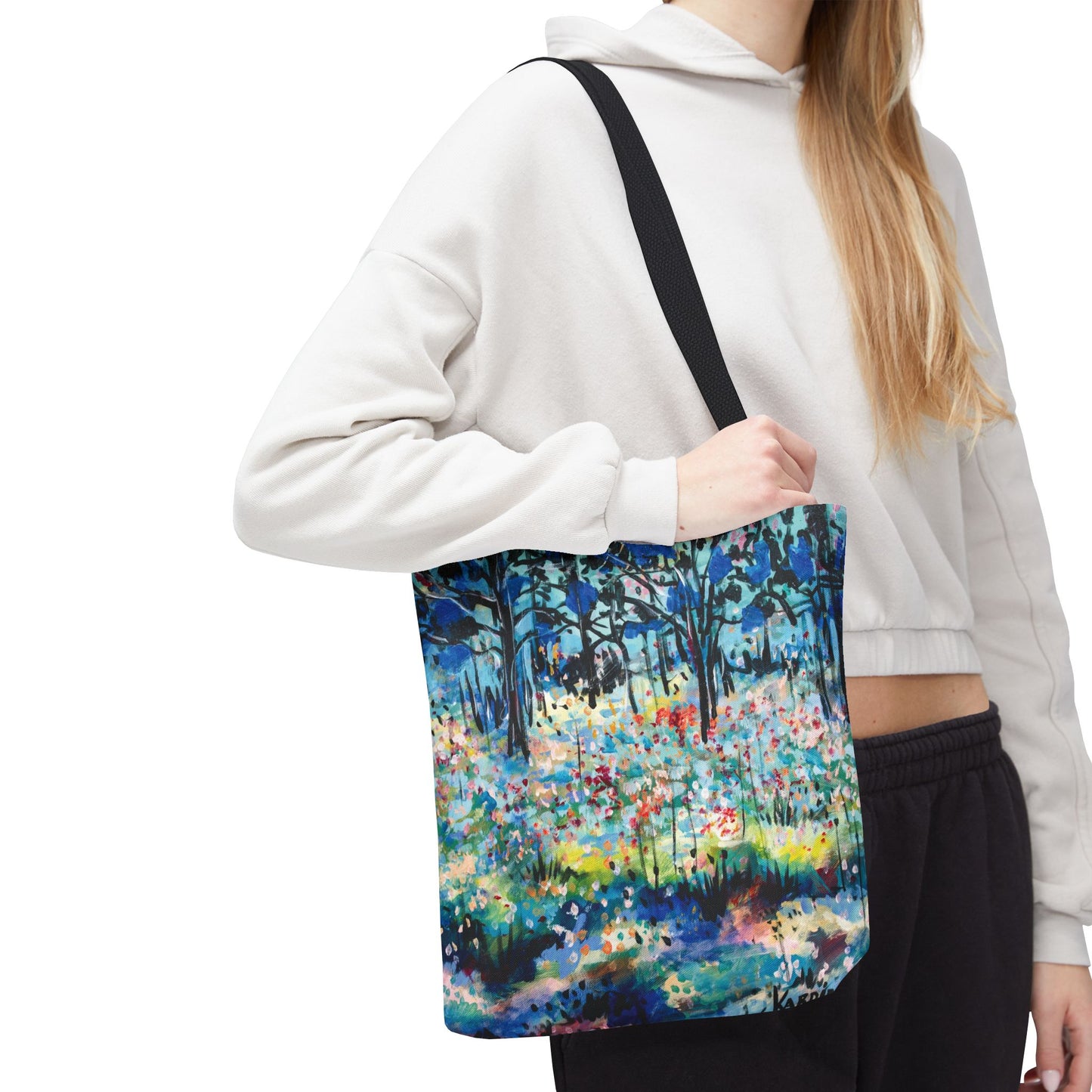 Dotted Landscape Art Canvas Tote Bag - Leslie Karpinski