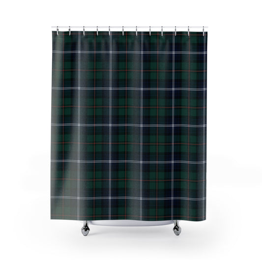 Custom Tartan Plaid Blue Green Shower Curtain - Saiko Studio
