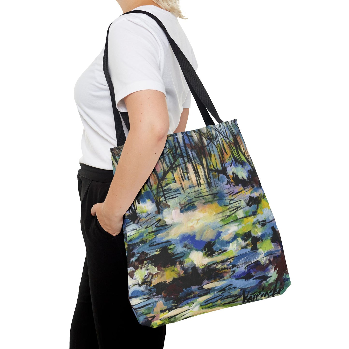 Landscape Tree Nature Art Tote Bag Canvas Shopping Bag - Afternoon Glow of Trees by Leslie Karpinski