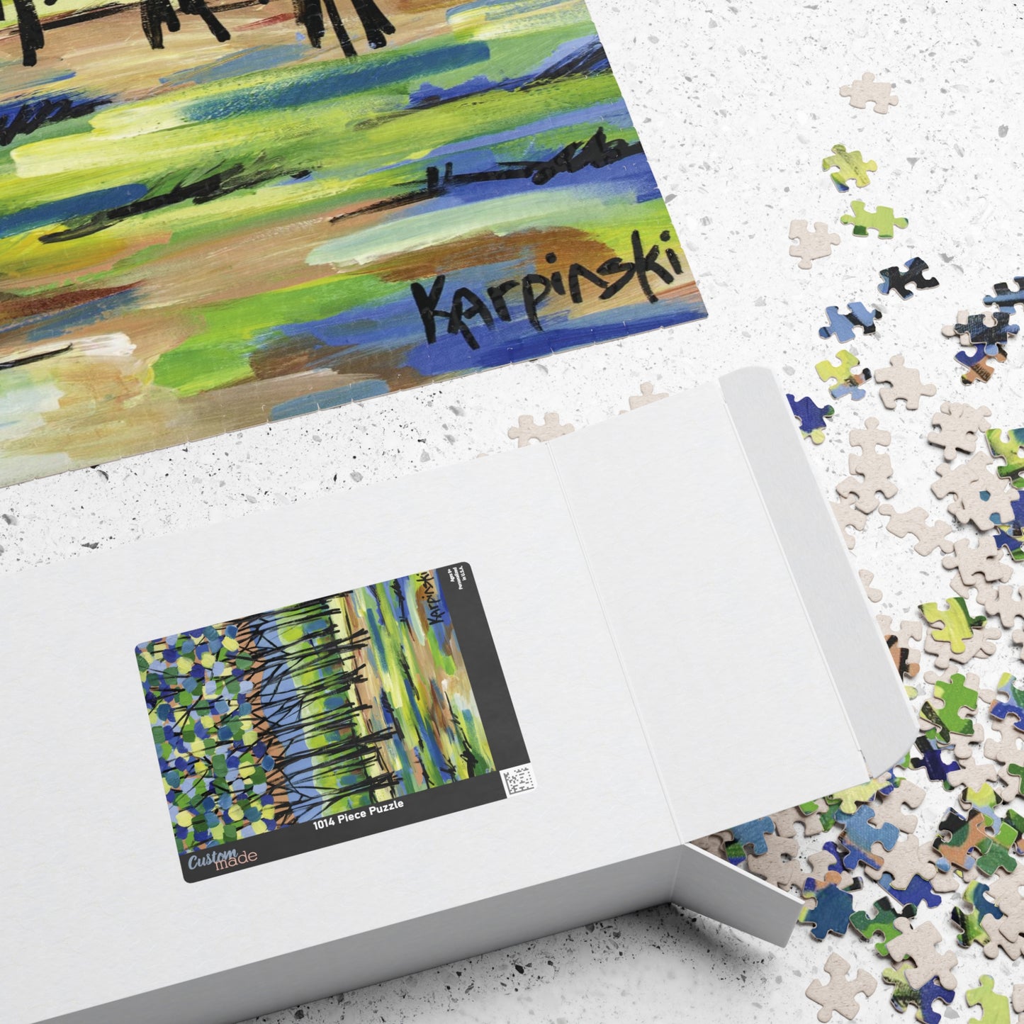 Island Tree Landscape Nature Art Adult Wood Jigsaw Puzzle - By Leslie Karpinski