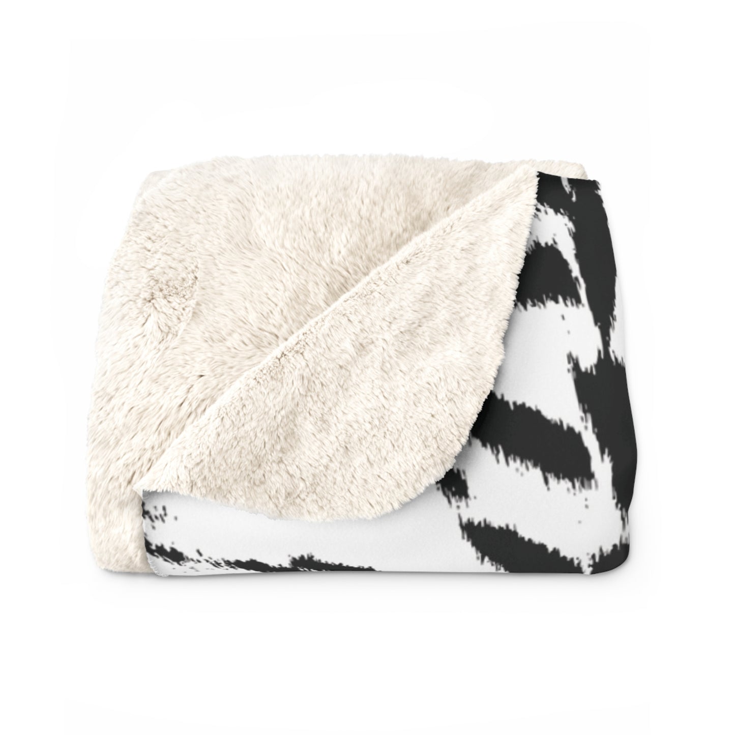 White Tiger Animal Print Sherpa Fleece Sofa Blanket - Saiko Studio