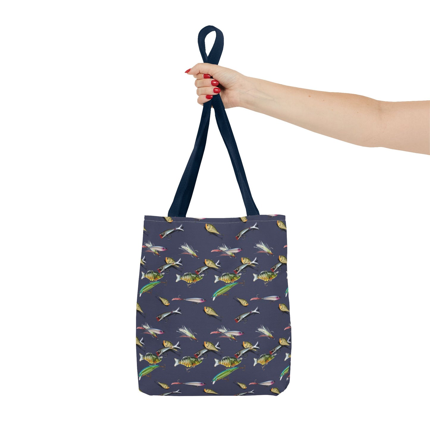 Fishing Lure Fish Print Canvas Tote Bag Reusable Shopping Bag - Saiko Studio