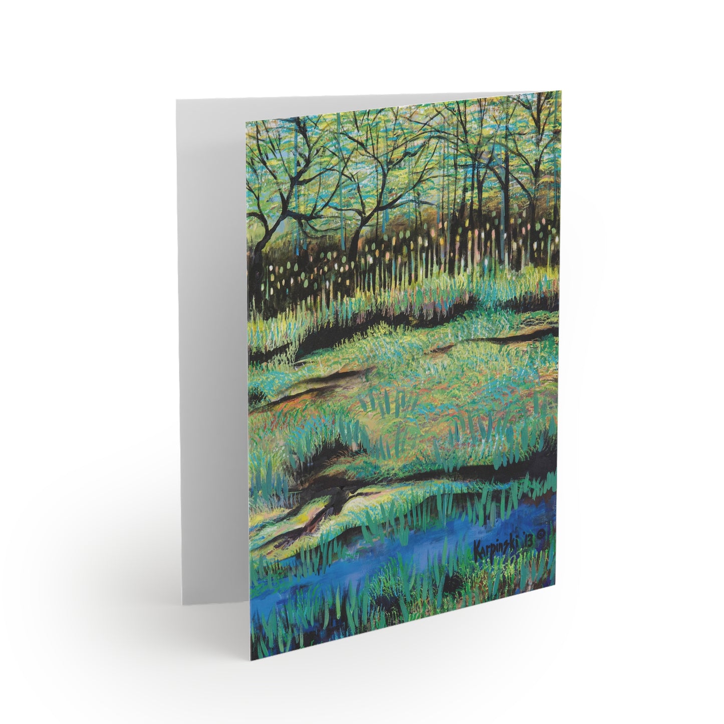 Lake Landscape Art Nature Greeting Card Multi Pack - Cattails At Lake Katherine - Leslie Karpinski
