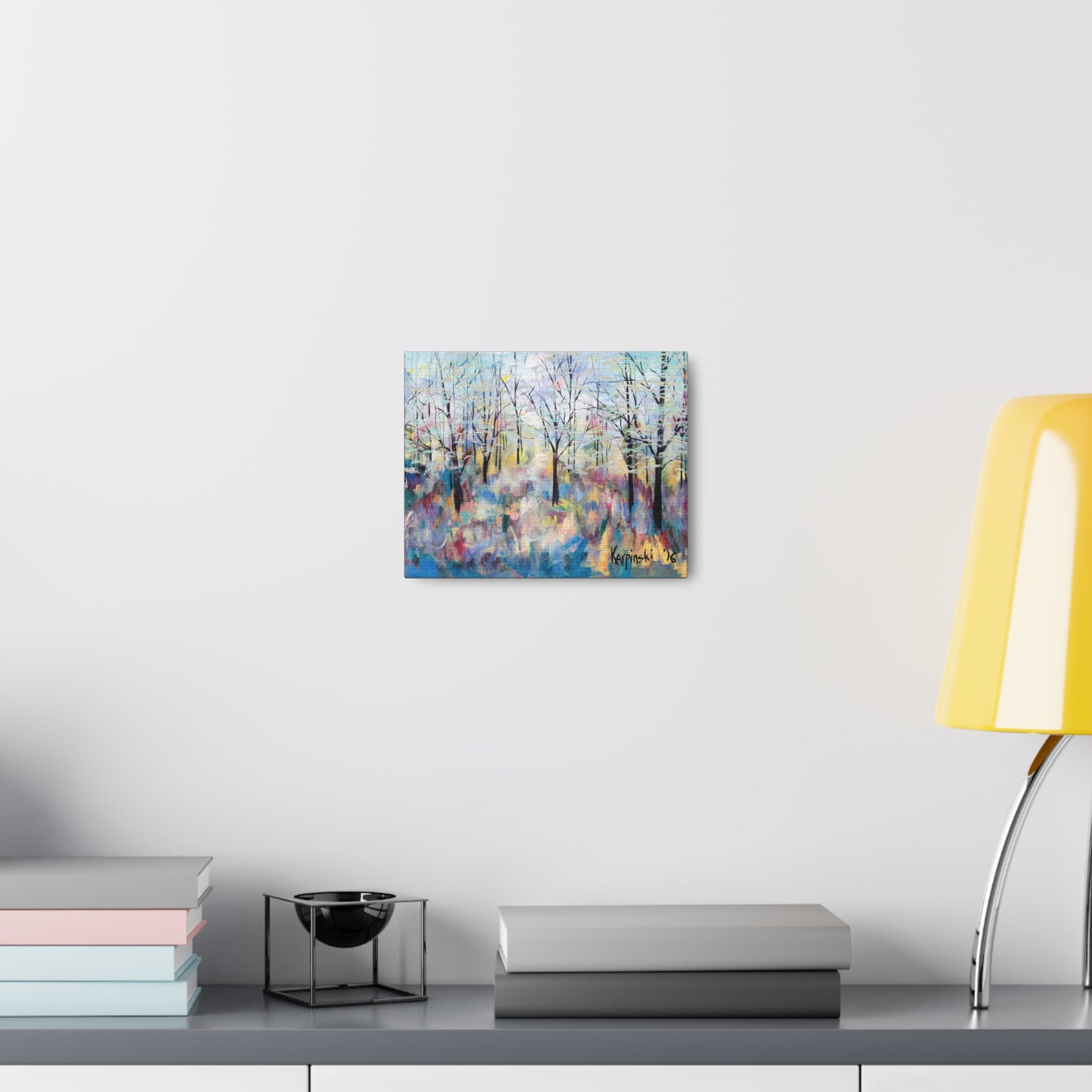 Landscape Nature Canvas Abstract Artwork Colorful Tree Art - Blue Ridge Parkway by Leslie Karpinski