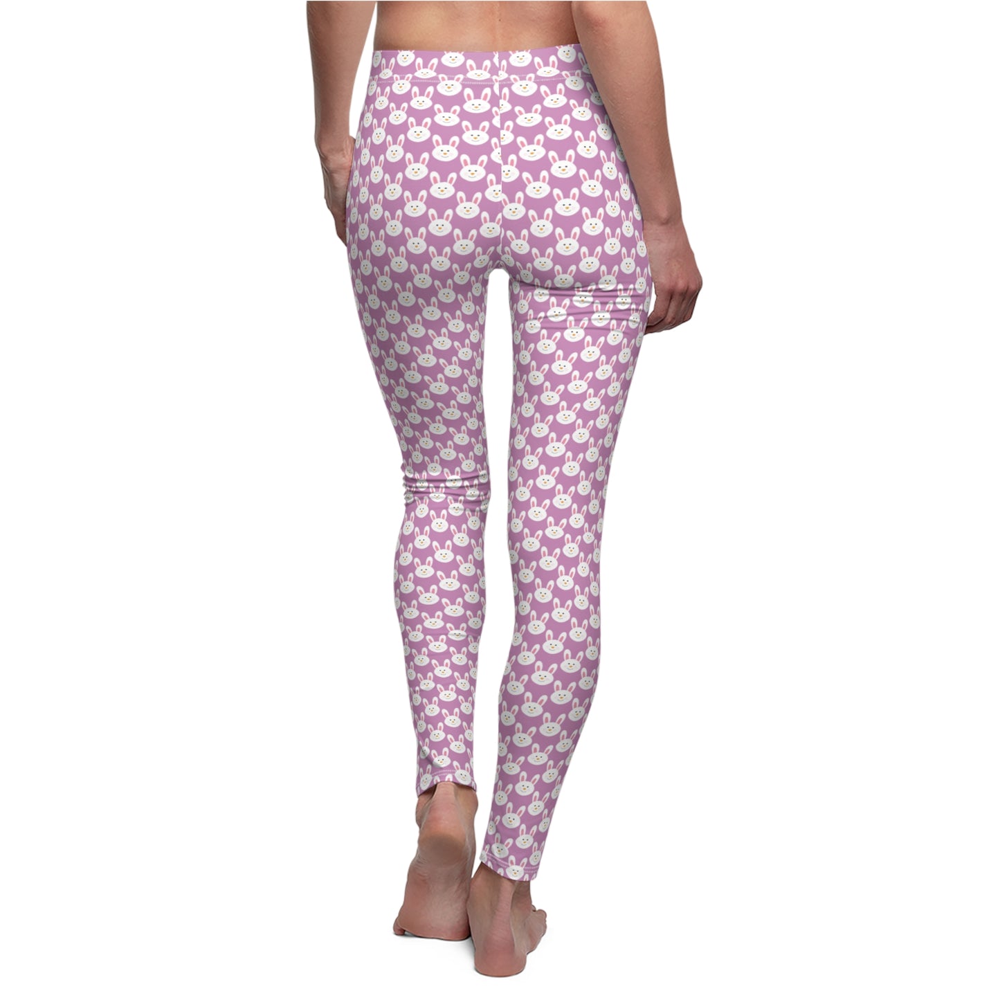 Lavender Purple Easter Bunny Womens Leggings Yoga Pants - Saiko Studio